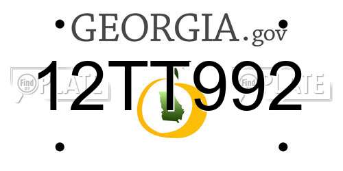 12TT992 Georgia License Plate