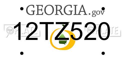 12TZ520 Georgia License Plate