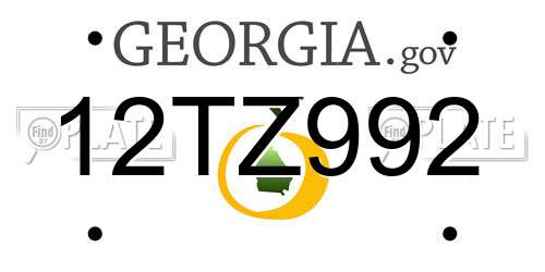 12TZ992 Georgia License Plate