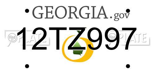 12TZ997 Georgia License Plate