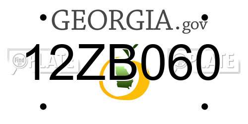 12ZB060 Georgia License Plate