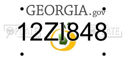 12ZI848 Georgia License Plate