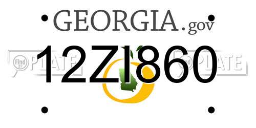 12ZI860 Georgia License Plate