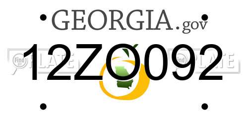 12ZO092 Georgia License Plate