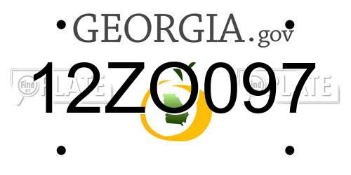 12ZO097 Georgia License Plate