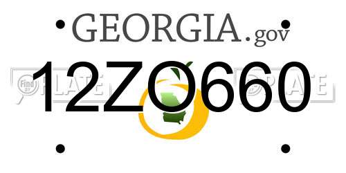 12ZO660 Georgia License Plate