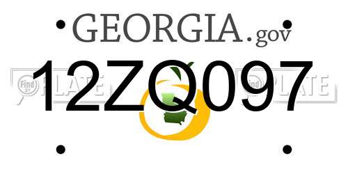 12ZQ097 Georgia License Plate