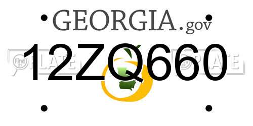 12ZQ660 Georgia License Plate