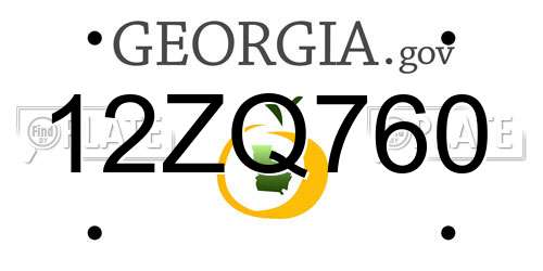 12ZQ760 Georgia License Plate
