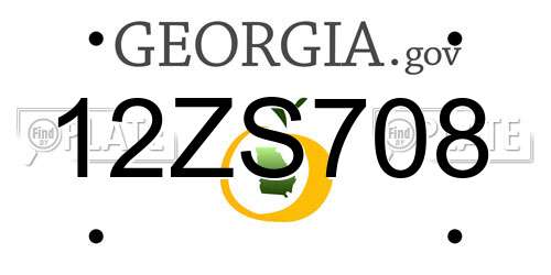 12ZS708 Georgia License Plate