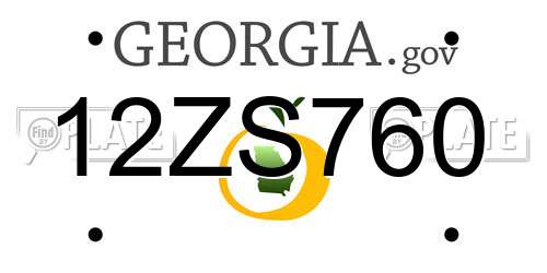 12ZS760 Georgia License Plate