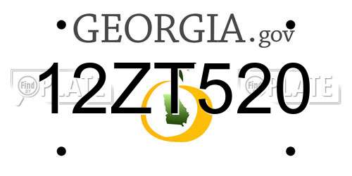 12ZT520 Georgia License Plate