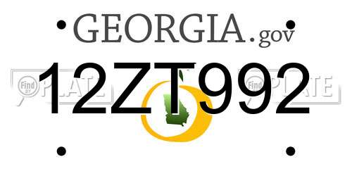 12ZT992 Georgia License Plate