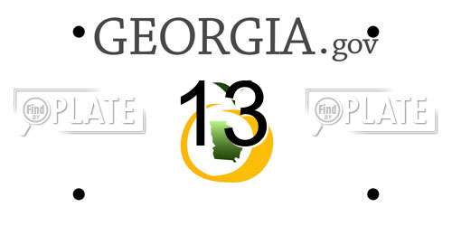 13 Georgia License Plate