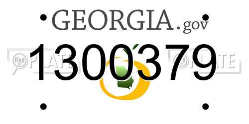 1300379 Georgia License Plate
