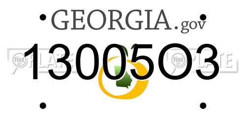 13005O3 Georgia License Plate