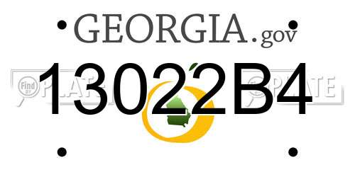 13022B4 Georgia License Plate
