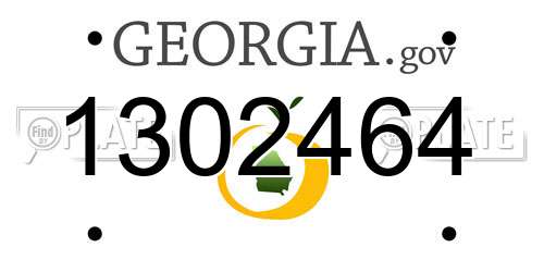 1302464 Georgia License Plate