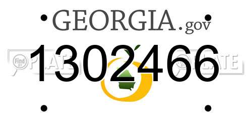 1302466 Georgia License Plate