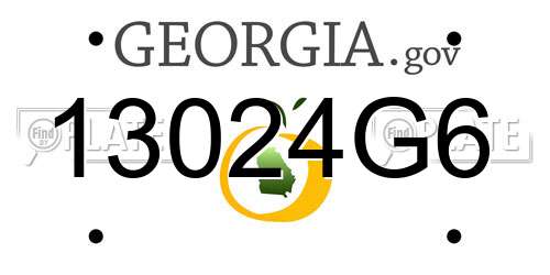 13024G6 Georgia License Plate