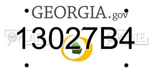 13027B4 Georgia License Plate
