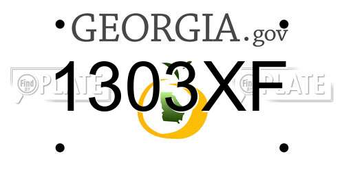 1303XF Georgia License Plate