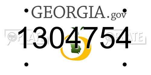 1304754 Georgia License Plate