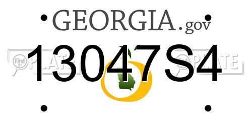 13047S4 Georgia License Plate
