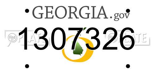 1307326 Georgia License Plate