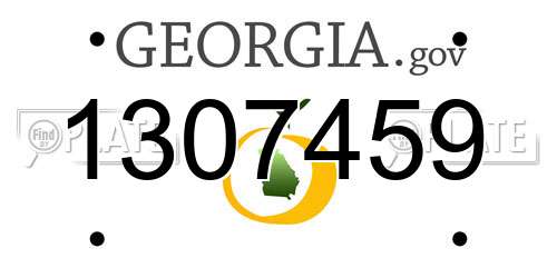 1307459 Georgia License Plate