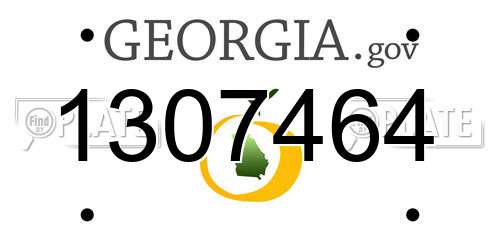 1307464 Georgia License Plate
