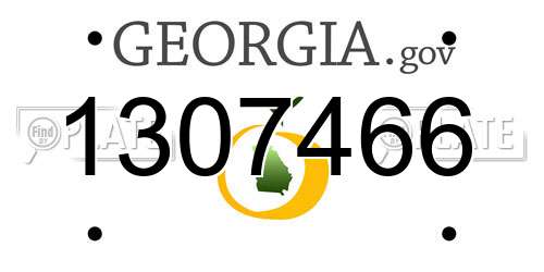 1307466 Georgia License Plate
