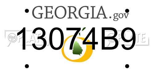 13074B9 Georgia License Plate