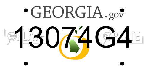 13074G4 Georgia License Plate