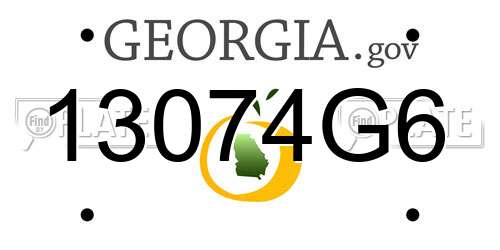 13074G6 Georgia License Plate