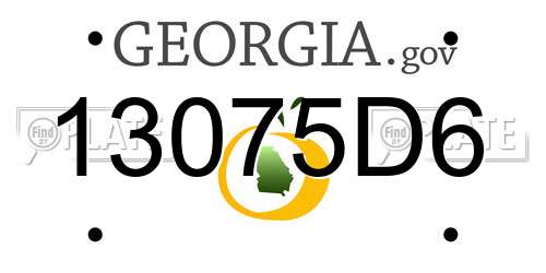 13075D6 Georgia License Plate