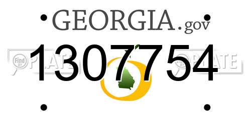 1307754 Georgia License Plate