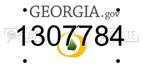 1307784 Georgia License Plate