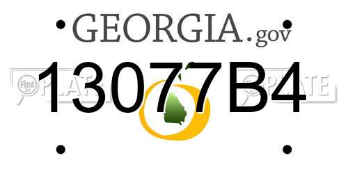 13077B4 Georgia License Plate