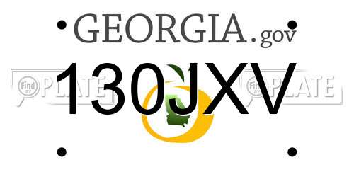 130JXV Georgia License Plate