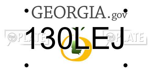 130LEJ Georgia License Plate