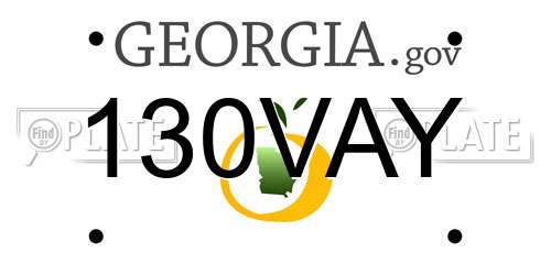 130VAY Georgia License Plate