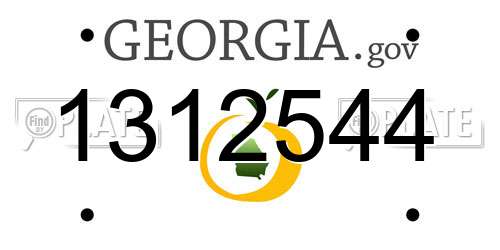 1312544 Georgia License Plate