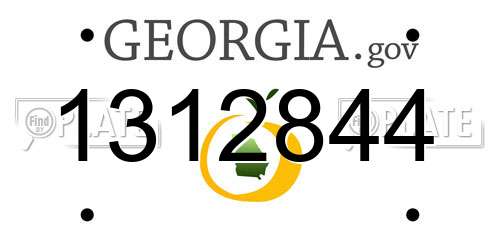 1312844 Georgia License Plate