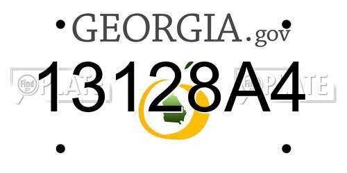 13128A4 Georgia License Plate