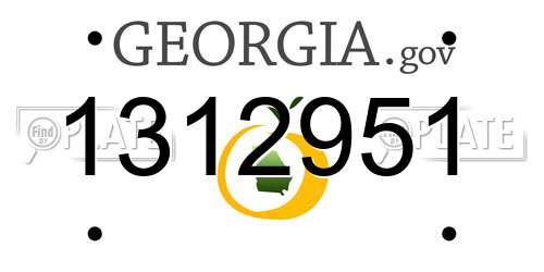 1312951 Georgia License Plate