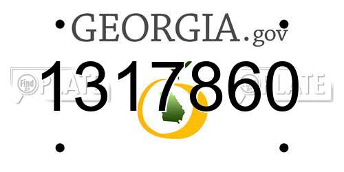 1317860 Georgia License Plate