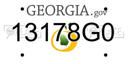 13178G0 Georgia License Plate