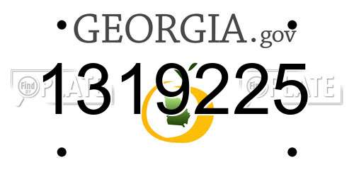 1319225 Georgia License Plate