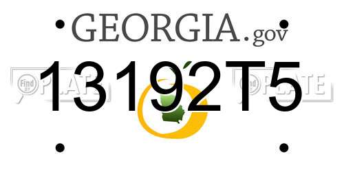 13192T5 Georgia License Plate